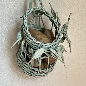 Hand Woven‎ Hanging Basket Vegetable Root Cellar Pantry Storage Fruit Flowers